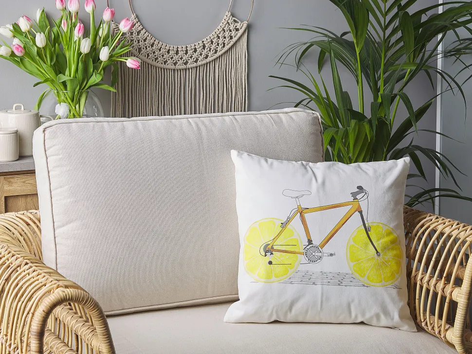 Dekokissen Fahrradmotiv Baumwolle Bunt 45 X 45 Cm 2Er Set Ruscus