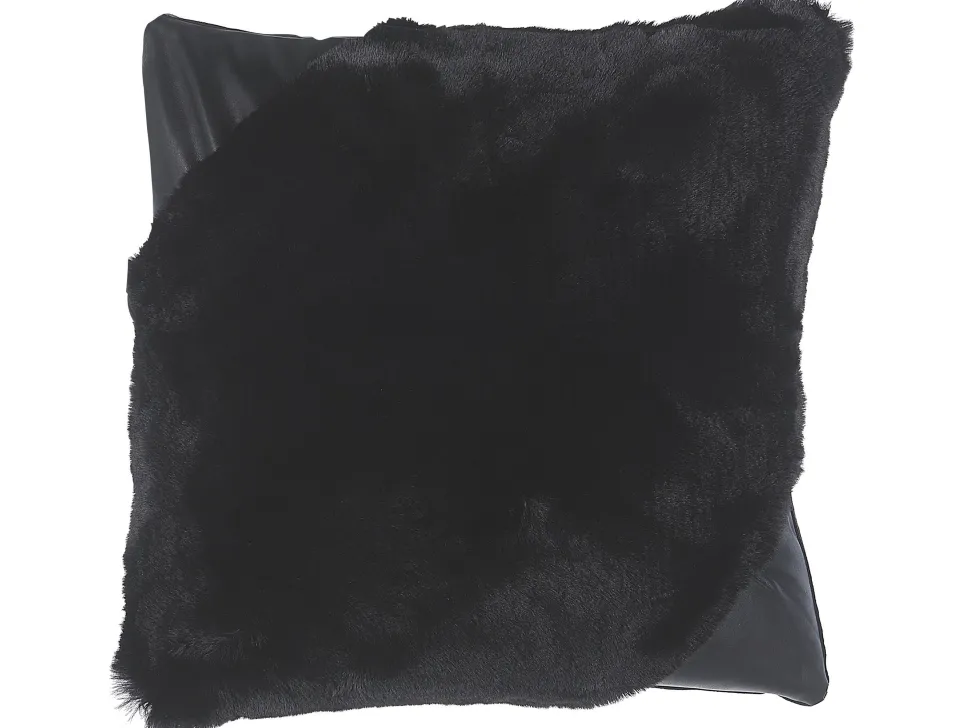 Dekokissen Felloptik Schwarz 42 X 42 Cm 2Er Set Ehnar