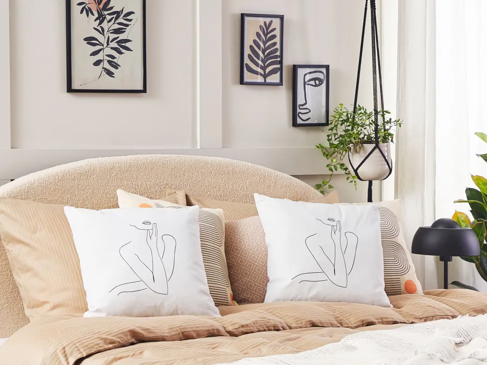 Dekokissen Feminines Motiv Weis 45 X 45 Cm 2Er Set Meadowfoam