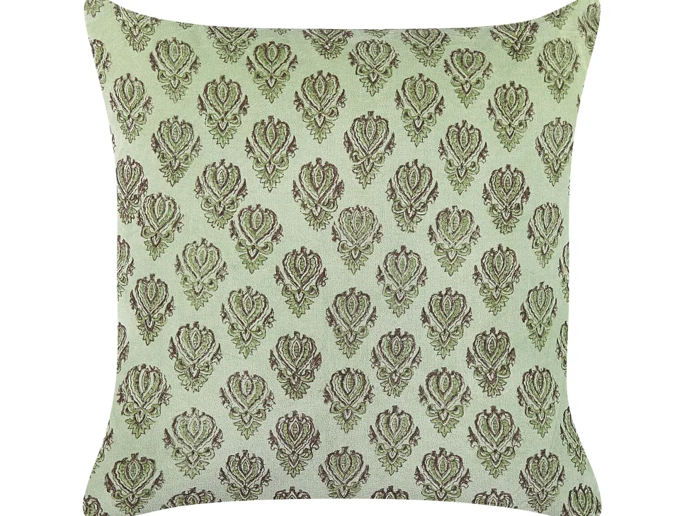 Dekokissen Florales Motiv Samtstoff Grun 45 X 45 Cm Rungia