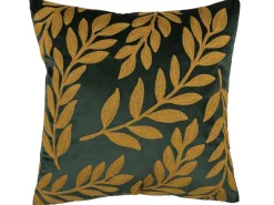 Dekokissen Florales Motiv Samtstoff Dunkelgrun 45 X 45 Cm 2Er Set Mistletoe