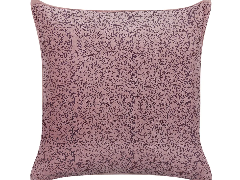 Dekokissen Florales Motiv Samtstoff Rosa 45 X 45 Cm Romneya