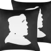 Dekokissen Frankenstein-Motiv Samtstoff Schwarz / Weis 45 X 45 Cm 2Er Set Franklinia