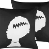 Dekokissen Frankensteins-Braut-Motiv Samtstoff Schwarz / Weis 45 X 45 Cm 2Er Set Mandevilla