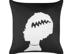 Dekokissen Frankensteins-Braut-Motiv Samtstoff Schwarz / Weis 45 X 45 Cm 2Er Set Mandevilla
