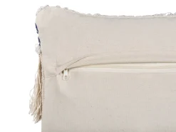Dekokissen Fransen Beige / Marineblau 45 X 45 Cm 2Er Set Sofca