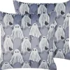 Dekokissen Geist-Motiv Samtstoff Grau 45 X 45 Cm 2Er Set Fanate
