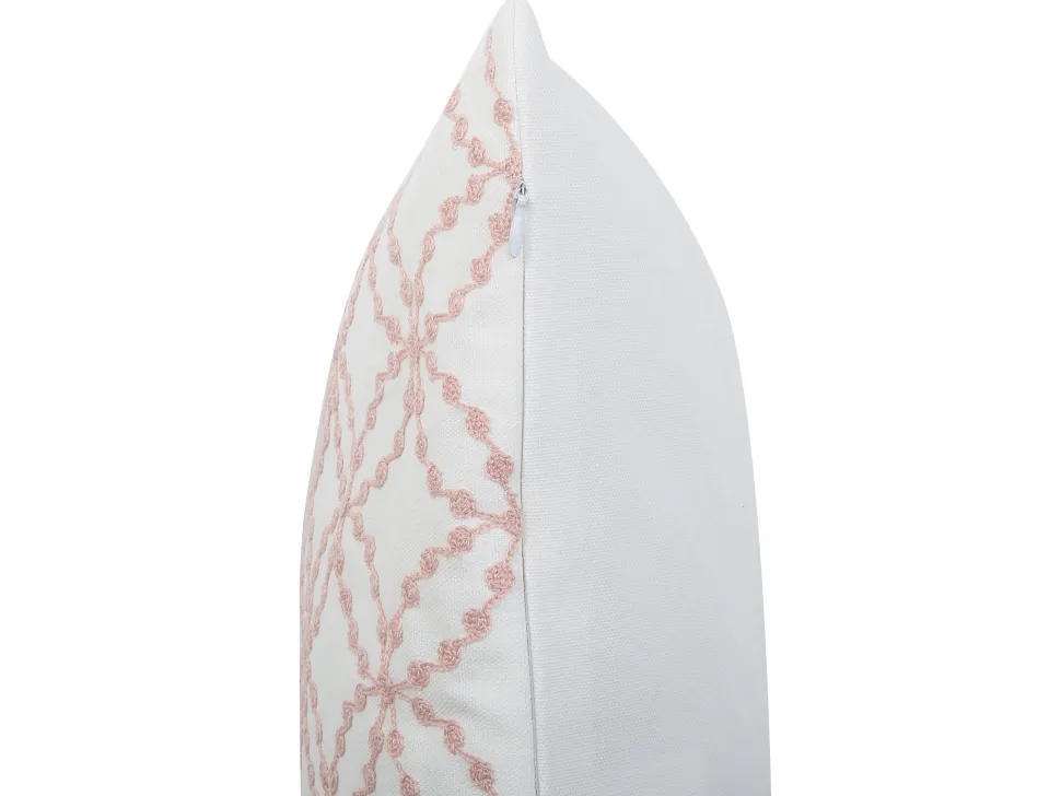 Dekokissen Gemustert Baumwolle Weis/Rosa 45 X 45 Cm 2Er Set Verbena