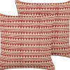 Dekokissen Geometrisches Muster Baumwolle Rot/Beige 45 X 45 Cm 2Er Set Deglupta