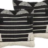 Dekokissen Geometrisches Muster Mit Fransen Beige / Schwarz 50 X 50 Cm 2Er Set Chittoor