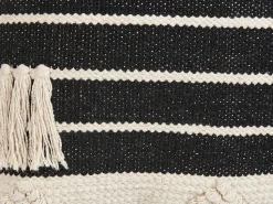 Dekokissen Geometrisches Muster Mit Fransen Beige / Schwarz 50 X 50 Cm 2Er Set Chittoor