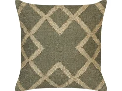 Dekokissen Geometrisches Muster Jute Grun / Beige 45 X 45 Cm Gopi