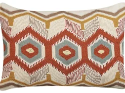 Dekokissen Geometrisches Muster Mehrfarbig Bestickt 40 X 60 Cm 2Er Set Majra