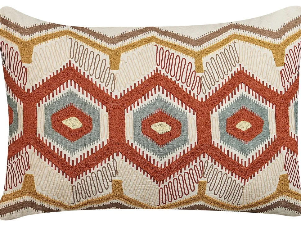Dekokissen Geometrisches Muster Mehrfarbig Bestickt 40 X 60 Cm 2Er Set Majra