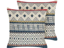 Dekokissen Geometrisches Muster Baumwolle Mehrfarbig 50 X 50 Cm 2Er Set Souk
