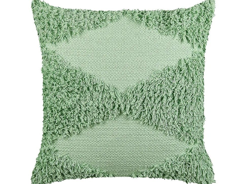 Dekokissen Geometrisches Muster Baumwolle Grun Getuftet 45 X 45 Cm Rhoeo