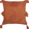 Dekokissen Geometrisches Muster Baumwolle Orange Getuftet 45 X 45 Cm Avium