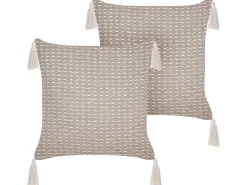 Dekokissen Geometrisches Muster Taupe 42 X 42 Cm 2Er Set Hakone