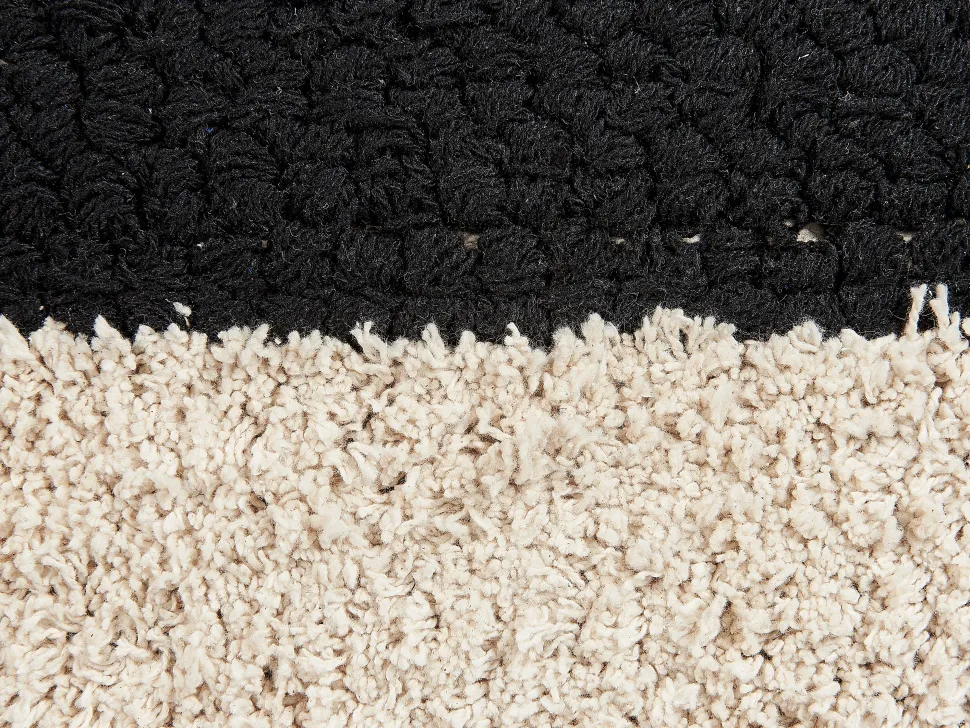 Dekokissen Geometrisches Muster Baumwolle Beige / Schwarz Getuftet 50 X 50 Cm 2Er Set Khora