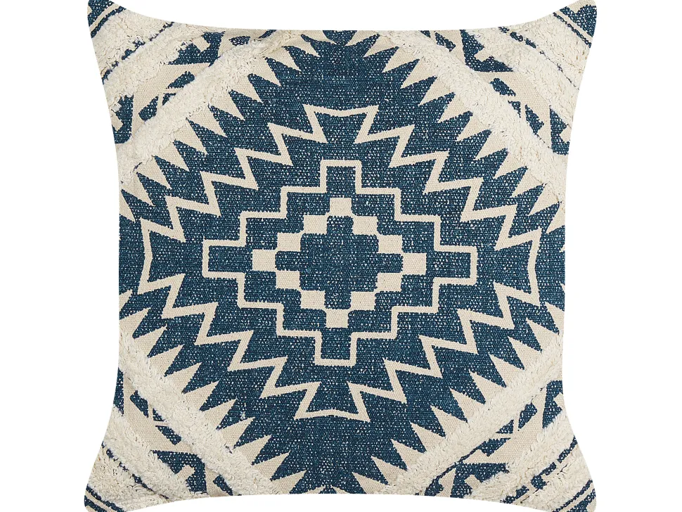 Dekokissen Geometrisches Muster Blau / Beige 50 X 50 Cm 2Er Set Safi