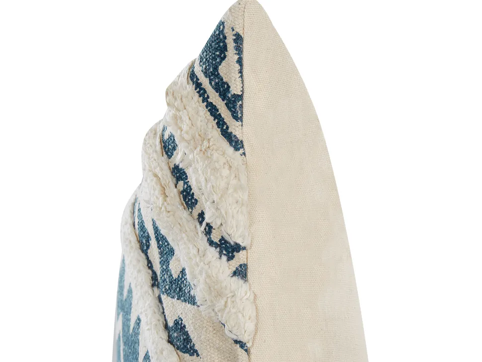 Dekokissen Geometrisches Muster Blau / Beige 50 X 50 Cm 2Er Set Safi