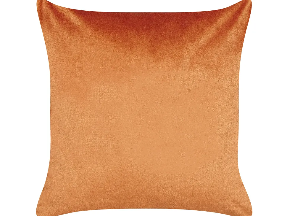 Dekokissen Geometrisches Muster Samtstoff Orange 45 X 45 Cm 2Er Set Bahia