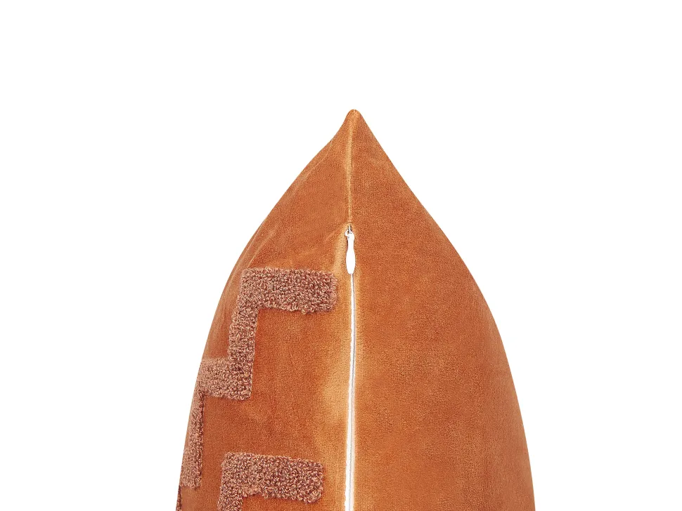 Dekokissen Geometrisches Muster Samtstoff Orange 45 X 45 Cm 2Er Set Bahia