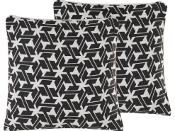 Dekokissen Geometrisches Muster Schwarz / Creme 45 X 45 Cm 2Er Set Andirin