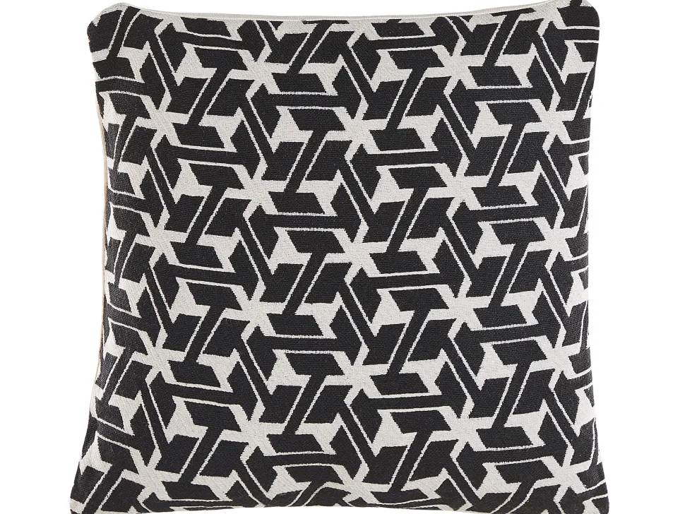 Dekokissen Geometrisches Muster Schwarz / Creme 45 X 45 Cm 2Er Set Andirin