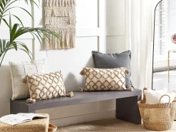 Dekokissen Geometrisches Muster Baumwolle Beige 30 X 50 Cm Incana