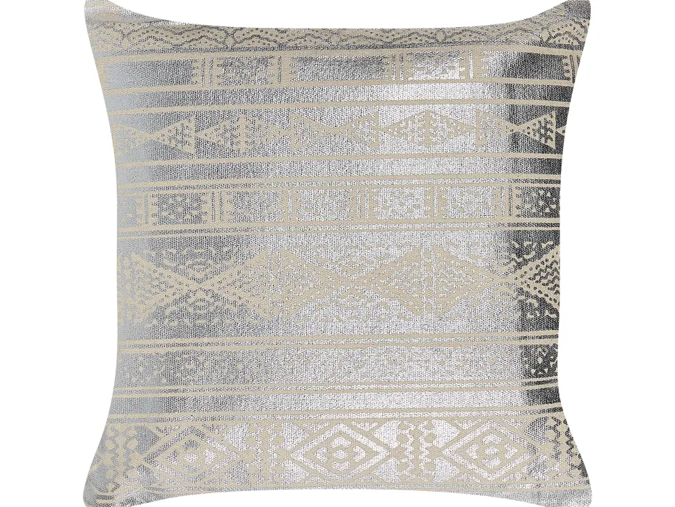 Dekokissen Geometrisches Muster Baumwolle Silber 50 X 50 Cm 2Er Set Oujda