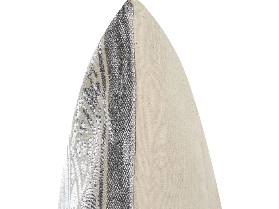 Dekokissen Geometrisches Muster Baumwolle Silber 50 X 50 Cm 2Er Set Oujda