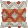 Dekokissen Geometrisches Muster Baumwolle Beige / Orange Getuftet 45 X 45 Cm Brevifolia