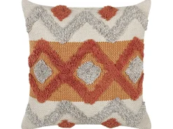 Dekokissen Geometrisches Muster Baumwolle Beige / Orange Getuftet 45 X 45 Cm Brevifolia