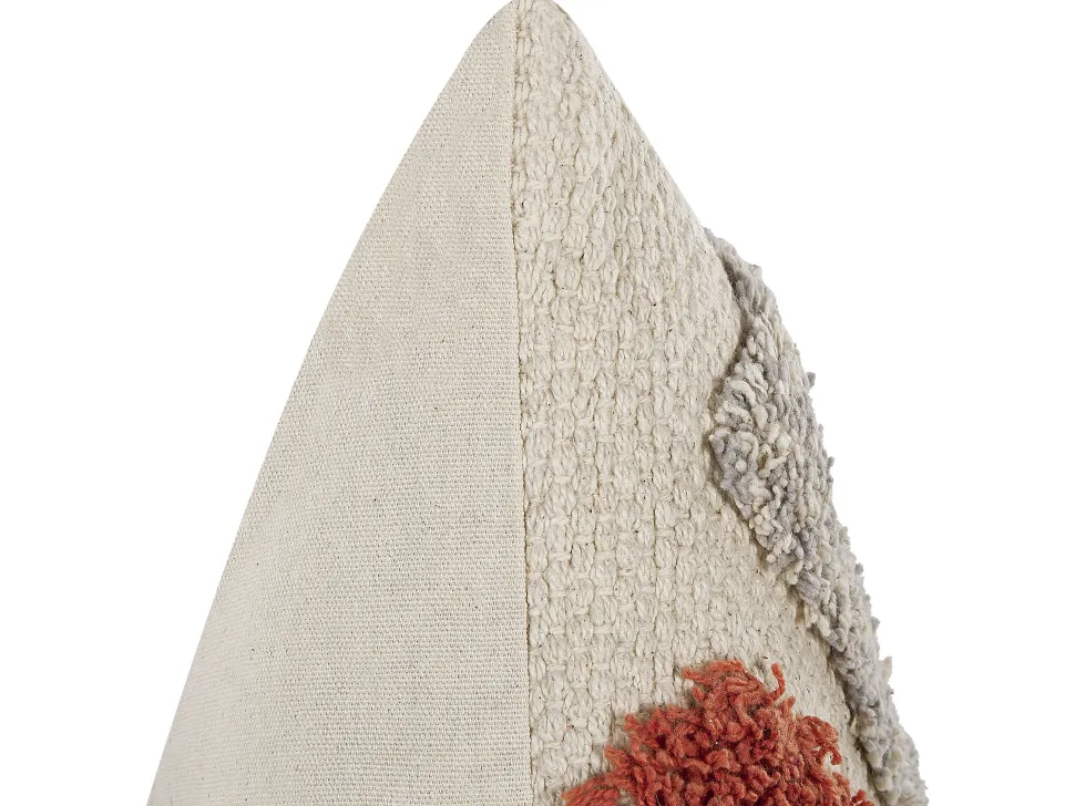 Dekokissen Geometrisches Muster Baumwolle Beige / Orange Getuftet 45 X 45 Cm Brevifolia