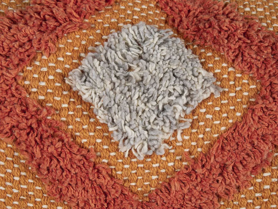 Dekokissen Geometrisches Muster Baumwolle Beige / Orange Getuftet 45 X 45 Cm Brevifolia