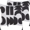 Dekokissen Geometrisches Muster Mit Fransen Weis / Schwarz 45 X 45 Cm 2Er Set Liriope