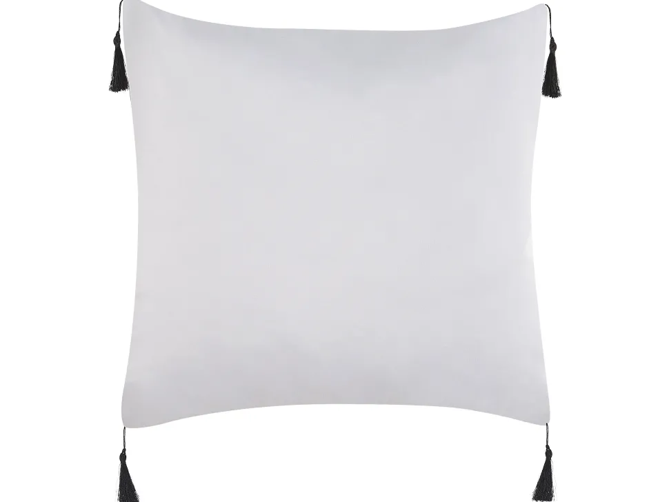 Dekokissen Geometrisches Muster Mit Fransen Weis / Schwarz 45 X 45 Cm 2Er Set Liriope