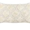 Dekokissen Geometrisches Muster Baumwolle Beige Getuftet 35 X 55 Cm Papaver