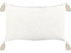 Dekokissen Geometrisches Muster Baumwolle Beige Getuftet 35 X 55 Cm Papaver