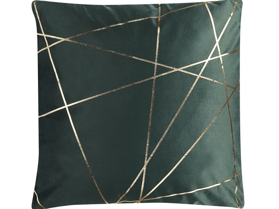 Dekokissen Geometrisches Muster Samtstoff Grun 45 X 45 Cm 2Er Set Pinus