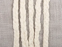 Dekokissen Geometrisches Muster Baumwolle Grau / Beige Gestickt 35 X 55 Cm 2Er Set Ocimum