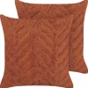 Dekokissen Geometrisches Muster Baumwolle Orange Getuftet 45 X 45 Cm 2Er Set Lewisia