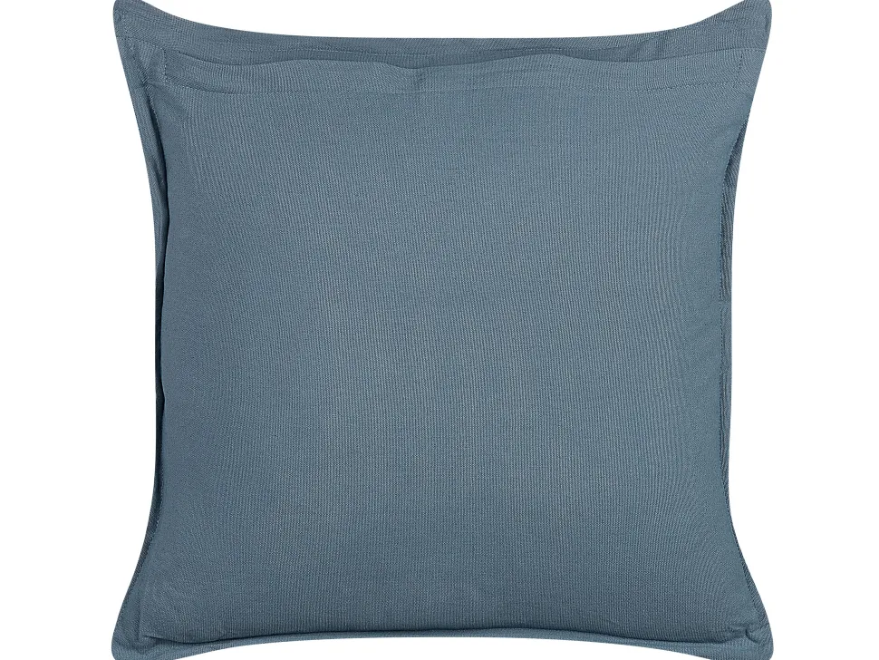Dekokissen Geometrisches Muster Samtstoff Dunkelblau 45 X 45 Cm Seseli