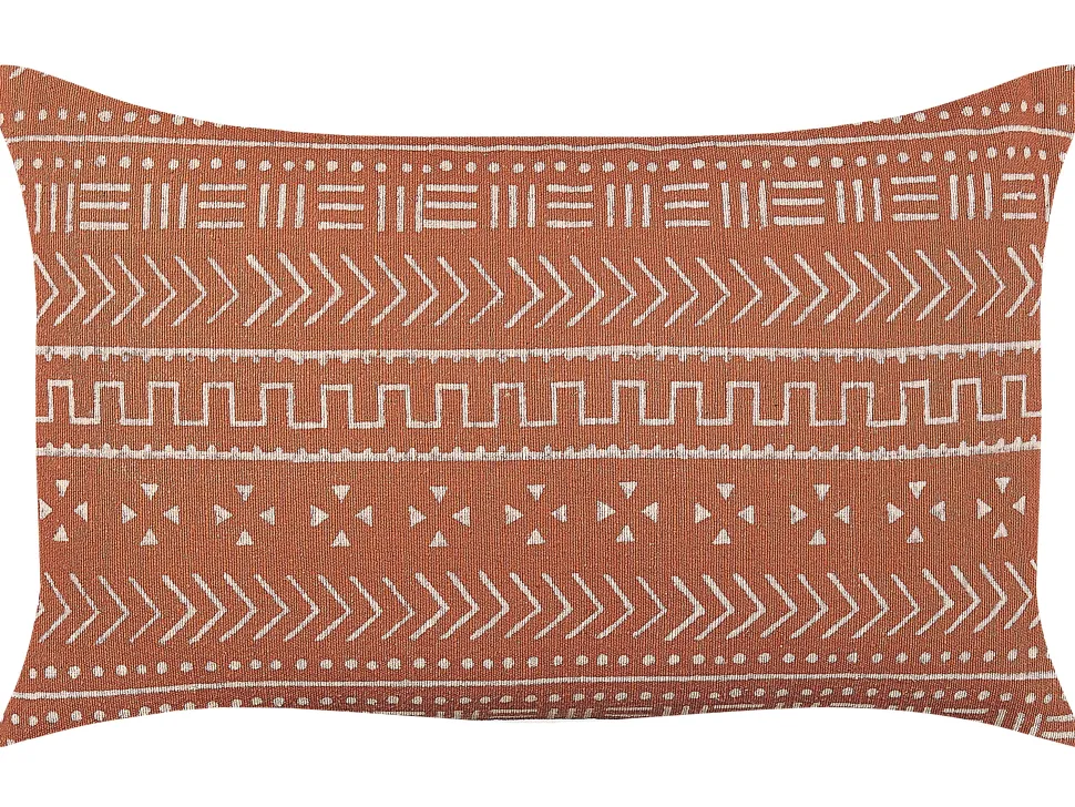 Dekokissen Geometrisches Muster Baumwolle Orange 35 X 55 Cm Orlaya