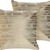Dekokissen Geometrisches Muster Baumwolle Gold 50 X 50 Cm 2Er Set Oujda