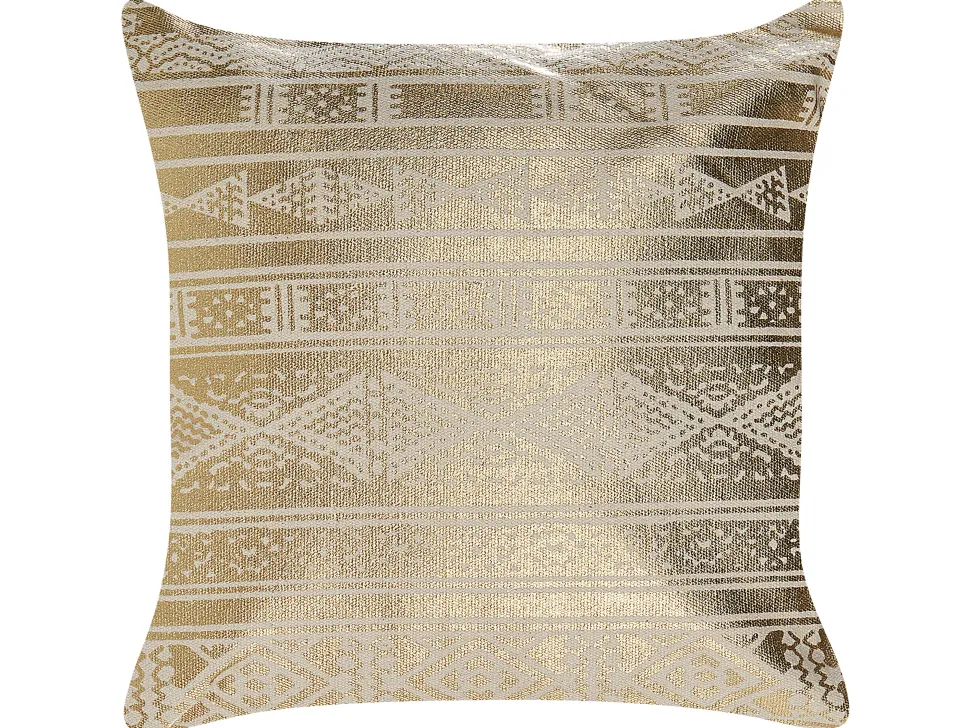 Dekokissen Geometrisches Muster Baumwolle Gold 50 X 50 Cm 2Er Set Oujda