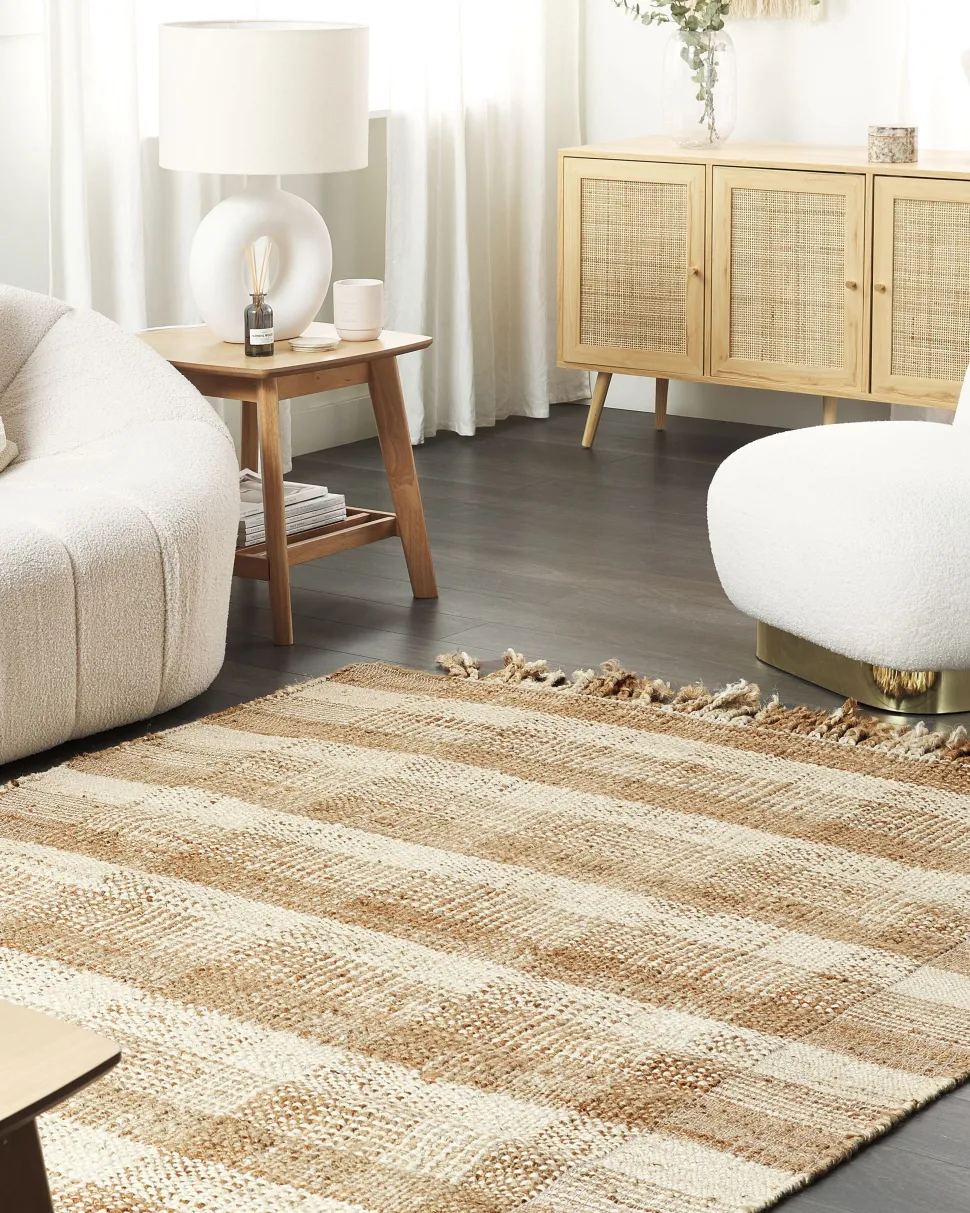 Dekokissen Geometrisches Muster Baumwolle Beige 45 X 45 Cm 2Er Set Pellaea