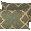 Dekokissen Geometrisches Muster Jute Grun / Beige 30 X 50 Cm 2Er Set Gopi