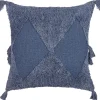 Dekokissen Geometrisches Muster Baumwolle Blau Getuftet 45 X 45 Cm Avium